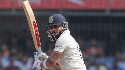 India's Virat Kohli plays a shot during the first day of third cricket test match between India and Australia in Indore, India, Wednesday, March 1, 2023. (AP Photo/Surjeet Yadav) (AP) India's Virat Kohli plays a shot during the first day of third cricket test match between India and Australia in Indore, India, Wednesday, March 1, 2023. (AP Photo/Surjeet Yadav) (AP)