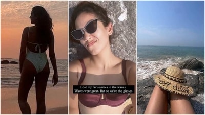 Mira Rajput begins Holi with stunning pics of chilling in swimsuits. (Instagram) Mira Rajput begins Holi with stunning pics of chilling in swimsuits. (Instagram)