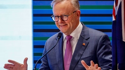 Ahmedabad: Prime Minister of Australia Anthony Albanese addresses the Australia-India education relationship programme, in Ahmedabad. (PTI) Ahmedabad: Prime Minister of Australia Anthony Albanese addresses the Australia-India education relationship programme, in Ahmedabad. (PTI)