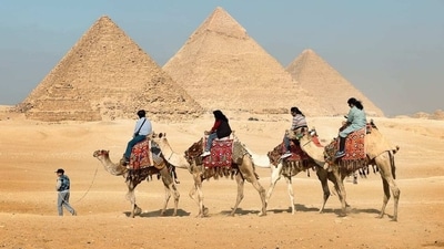The Pyramids of Giza, Egypt: The Pyramids of Giza are one of the most iconic landmarks in the world. These ancient monuments are a testament to the ingenuity of the ancient Egyptians and are an incredible sight to behold.&nbsp; (Pexels)