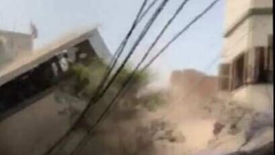 Delhi: A building collapsed in Vijay Park, Bhajanpura (ANI)