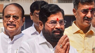 Maharashtra Chief Minister Eknath Shinde arrives to attend the Budget Session of Maharashtra Assembly, in Mumbai, Wednesday. (PTI) Maharashtra Chief Minister Eknath Shinde arrives to attend the Budget Session of Maharashtra Assembly, in Mumbai, Wednesday. (PTI)