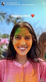 Navya also shared a colouful selfie of herself at the party. Navya also shared a colouful selfie of herself at the party.