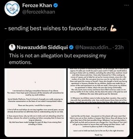 Pakistani actor Feroze Khan lends support to Nawazuddin Siddiqui. Pakistani actor Feroze Khan lends support to Nawazuddin Siddiqui.