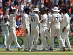 Team India players in action during 4th Test