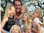 James Van Der Beek with children on birthday. 