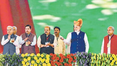Ahead of Prime Minister Narendra Modi’s visit to Mandya on March 12, the region is witnessing heightened political activity (PTI) Ahead of Prime Minister Narendra Modi’s visit to Mandya on March 12, the region is witnessing heightened political activity (PTI)