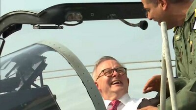 Australian PM Anthony Albanese onboard INS Vikrant (ANI)