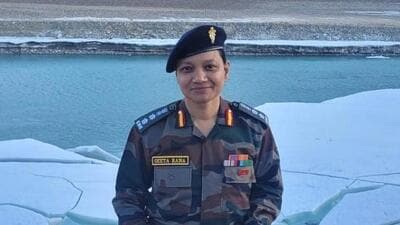 Colonel Geeta Rana has taken charge of an independent field workshop in a forward and remote location in eastern Ladakh. Colonel Geeta Rana has taken charge of an independent field workshop in a forward and remote location in eastern Ladakh.