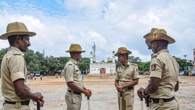 HDMP denied permission to install the Kamanna idol and celebrate the Holi festival at the controversial Idgah Maidan in Hubballi (PTI)