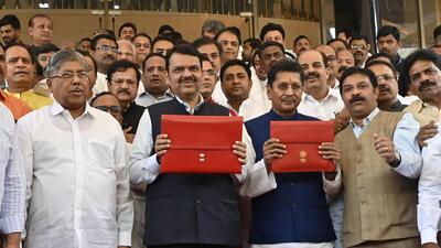 Maharashtra deputy chief minister Devendra Fadnavis during the budget session in Mumbai on Thursday. (HT PHOTO)