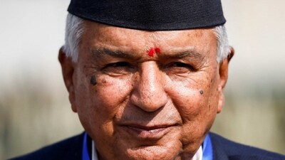 Nepal's President-elect, Ram Chandra Paudel, poses for a picture upon his arrival to cast his vote to elect the President at the Parliament in Kathmandu, Nepal March 9, 2023. REUTERS/Navesh Chitrakar
