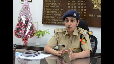 Punjab-cadre IPS officer Kanwardeep Kaur took charge as the new Chandigarh SSP on Thursday. (Keshav Singh/HT) Punjab-cadre IPS officer Kanwardeep Kaur took charge as the new Chandigarh SSP on Thursday. (Keshav Singh/HT)
