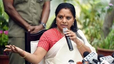 Telangana chief minister K Chandrashekar Rao’s daughter and Bharat Rashtra Samithi (BRS) MLC, K Kavitha. (Shrikant Singh)