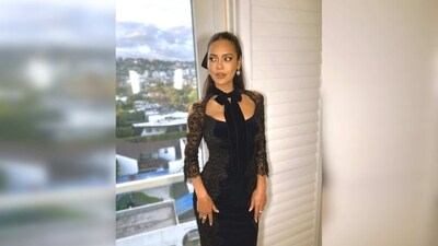 Esha Gupta kept it chic in a classic black dress from the collection of Marchesa. (Instagram/@egupta) Esha Gupta kept it chic in a classic black dress from the collection of Marchesa. (Instagram/@egupta)