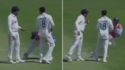 Rohit Sharma and Ishan Kishan's playful moment was blown out of proportion on Twitter. (Screengrab) Rohit Sharma and Ishan Kishan's playful moment was blown out of proportion on Twitter. (Screengrab)