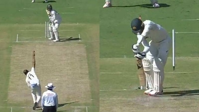 Handscomb had scored 17 in 27 balls when he lost his off stump to Shami (Twitter) Handscomb had scored 17 in 27 balls when he lost his off stump to Shami (Twitter)