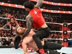 Sami Zayn being beaten by Jey Uso and The Bloodline(Twitter)