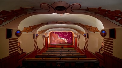 Mumbai’s Liberty, opened in 1949, has strikingly gorgeous interiors, as does its smaller preview theatre, Academia.&nbsp; (Hemant Chaturvedi)