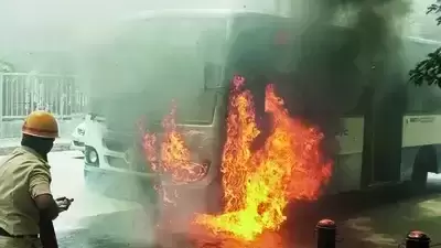 A BMTC bus catches fire in Bengaluru. (Source: Twitter) ((Image for representation))