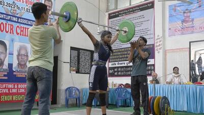 A player in action during the 39th edition of district Ludhiana Weightlifting Championship in Ludhiana on Friday. (Gurpreet Singh/HT photo) A player in action during the 39th edition of district Ludhiana Weightlifting Championship in Ludhiana on Friday. (Gurpreet Singh/HT photo)