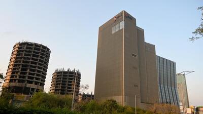A view of the closed under construction 3C's Delhi One residential project. (Sunil Ghosh /HT PHOTO) A view of the closed under construction 3C's Delhi One residential project. (Sunil Ghosh /HT PHOTO)