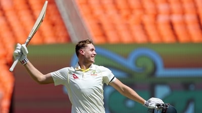 Cameron Green celebrates his century during Day 2 of the 4th Test between Australia and India at Narendra Modi Stadium in Ahmedabad (ANI) Cameron Green celebrates his century during Day 2 of the 4th Test between Australia and India at Narendra Modi Stadium in Ahmedabad (ANI)
