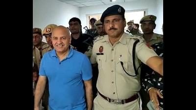 Aam Aadmi Party (AAP) leader Manish Sisodia in a Delhi court on Friday. (ANI) Aam Aadmi Party (AAP) leader Manish Sisodia in a Delhi court on Friday. (ANI)