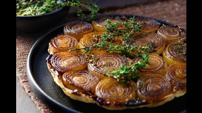 An onion tarte tatin. (Shutterstock) An onion tarte tatin. (Shutterstock)