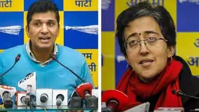 Atishi (right) is an MLA from Kalkaji while Bharadwaj is from Greater Kailash constituency. (File image) Atishi (right) is an MLA from Kalkaji while Bharadwaj is from Greater Kailash constituency. (File image)