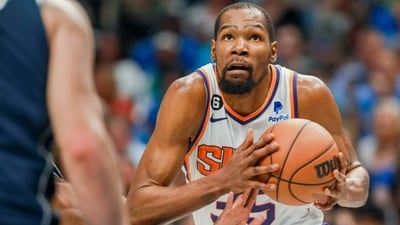 Phoenix Suns forward Kevin Durant (35) drives to the basket during the second half of an NBA basketball game against the Dallas Mavericks, Sunday. (AP)