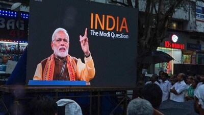 People watch the BBC documentary "India: The Modi Question" in Kochi in January. (AFP) People watch the BBC documentary "India: The Modi Question" in Kochi in January. (AFP)