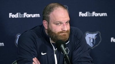 Memphis Grizzlies head coach Taylor Jenkins listens to a question about about Ja Morant during a news conference prior to an NBA basketball game against the Los Angeles Clippers. (AP) Memphis Grizzlies head coach Taylor Jenkins listens to a question about about Ja Morant during a news conference prior to an NBA basketball game against the Los Angeles Clippers. (AP)