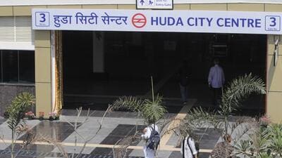 Gurugram, India-March 10,2023: Gate number three of the metro station at HUDA City Center metro station has been opened for passengers, in Gurugram, India, on Friday, 10 March 2023. (Photo by Parveen Kumar/Hindustan Times)(Pic to go with Abhishek's story) Gurugram, India-March 10,2023: Gate number three of the metro station at HUDA City Center metro station has been opened for passengers, in Gurugram, India, on Friday, 10 March 2023. (Photo by Parveen Kumar/Hindustan Times)(Pic to go with Abhishek's story)