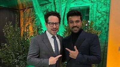 Ram Charan with JJ Abrams at an event in LA. Ram Charan with JJ Abrams at an event in LA.