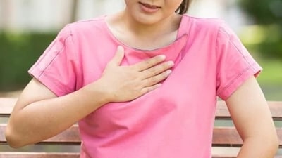 Frequent shortness of breath: Do not forget that women are more prone to silent heart attack and its most common symptom is breathlessness and extreme fatigue rather than chest pain. You could also be suffering from anemia or lung disease. (Shutterstock) Frequent shortness of breath: Do not forget that women are more prone to silent heart attack and its most common symptom is breathlessness and extreme fatigue rather than chest pain. You could also be suffering from anemia or lung disease. (Shutterstock)