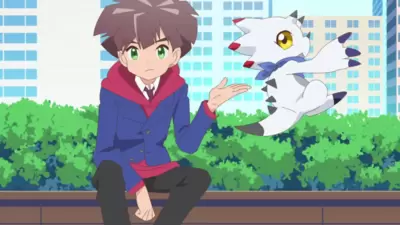 Set in the near future, Digimon Ghost Game introduces us to Hiro, a young boy who can see Digimon after activating a "Digivice" left to him by his father. (Toei Animation) Set in the near future, Digimon Ghost Game introduces us to Hiro, a young boy who can see Digimon after activating a "Digivice" left to him by his father. (Toei Animation)