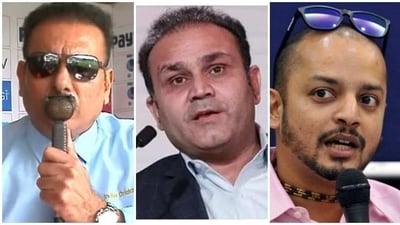 Ravi Shastri, Virender Sehwag, and Murali Karthik