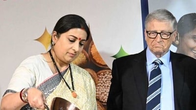 Smriti Irani and Bill Gates at a recent event.