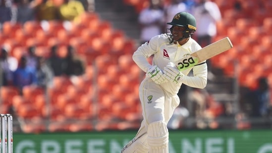 Ahmedabad: Australian batter Usman Khawaja plays a shot during the 2nd day of the fourth test cricket match between India and Australia, at Narendra Modi stadium in Ahmedabad, Friday, March 10, 2023. (PTI Photo/Atul Yadav)(PTI03_10_2023_000018B) (PTI)
