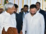 Bihar chief minister Nitish Kumar with deputy CM Tejashwi Yadav at a breakfast organised by the governor RV Arlekar at Raj Bhavan in Patna. (ANI Photo) Bihar chief minister Nitish Kumar with deputy CM Tejashwi Yadav at a breakfast organised by the governor RV Arlekar at Raj Bhavan in Patna. (ANI Photo)