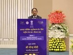 Prime Minister's principal secretary PK Mishra addressing the valedictory programme of the third session of the National Platform for Disaster Risk Reduction (NPDRR) in Delhi. 
