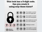Can you crack the 3-digit code using the given hints? Can you crack the 3-digit code using the given hints?