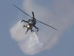 Indigenously manufactured Dhruv helicopter. Indigenously manufactured Dhruv helicopter.