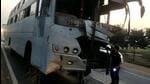 Private bus was damaged in accident on Saturday in Bharatpur (HT Photo)