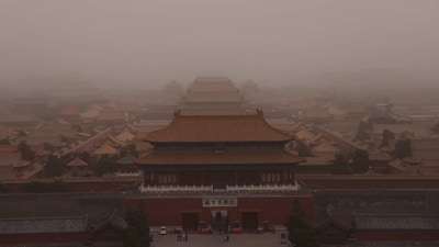 A view of the Forbidden City, as the city is shrouded in smog amid a sandstorm, in Beijing, China. Beijing was formerly notorious for its terrible air quality, but conditions had much improved in recent years as authorities took heavily polluting vehicles off the roads and moved coal-fired power plants and heavy industry to the surrounding provinces, reported AP. (Tingshu Wang / Reuters) A view of the Forbidden City, as the city is shrouded in smog amid a sandstorm, in Beijing, China. Beijing was formerly notorious for its terrible air quality, but conditions had much improved in recent years as authorities took heavily polluting vehicles off the roads and moved coal-fired power plants and heavy industry to the surrounding provinces, reported AP. (Tingshu Wang / Reuters)