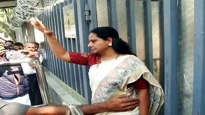 Telangana chief minister KCR apprehended that Kavitha would be arrested by the ED on Saturday in connection with the liquor policy case. (ANI )