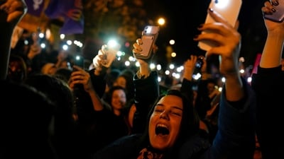 Gender Rights: Women shout slogans as they gather to mark International Women's Day in Istanbul, Turkey. (AP)