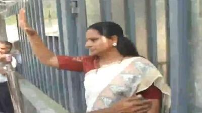 Bharat Rashtra Samithi (BRS) leader K Kavitha outside ED office on New Delhi (ANI Photo) Bharat Rashtra Samithi (BRS) leader K Kavitha outside ED office on New Delhi (ANI Photo)