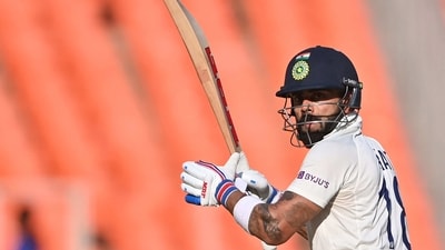 India's Virat Kohli plays a shot during the third day of the fourth and final Test cricket match between India and Australia at the Narendra Modi Stadium in Ahmedabad on March 11, 2023. (AFP) India's Virat Kohli plays a shot during the third day of the fourth and final Test cricket match between India and Australia at the Narendra Modi Stadium in Ahmedabad on March 11, 2023. (AFP)